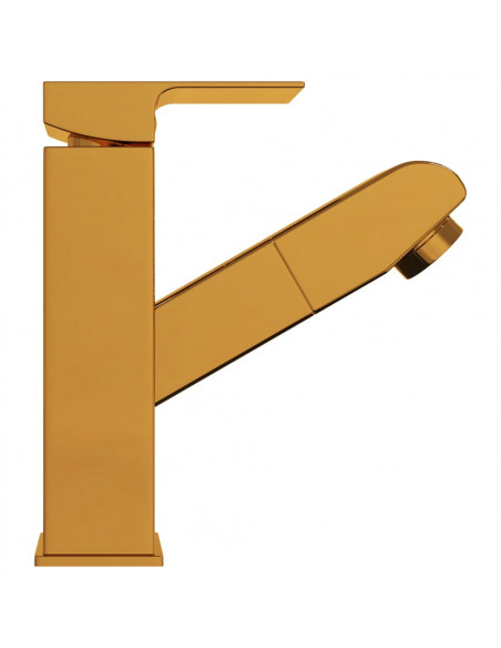 Rubinetto Lavabo da Bagno Funzione Estraibile Oro 157x172 mm