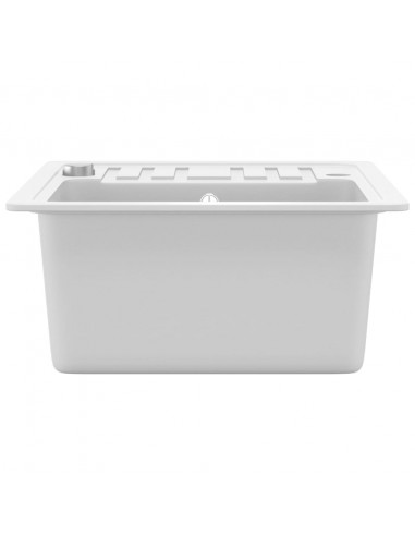 Lavello da Cucina in Granito Vasca Singola Bianco