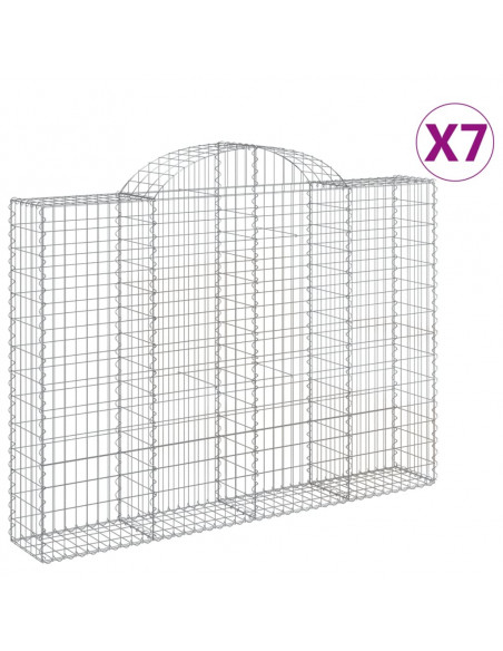 Cesti Gabbioni ad Arco 7 pz 200x30x140/160 cm Ferro Zincato