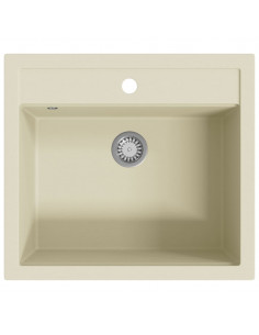 Lavello da Cucina in Granito Vasca Singola Beige 2