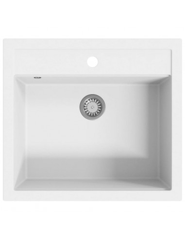 Lavello da Cucina in Granito Vasca Singola Bianco