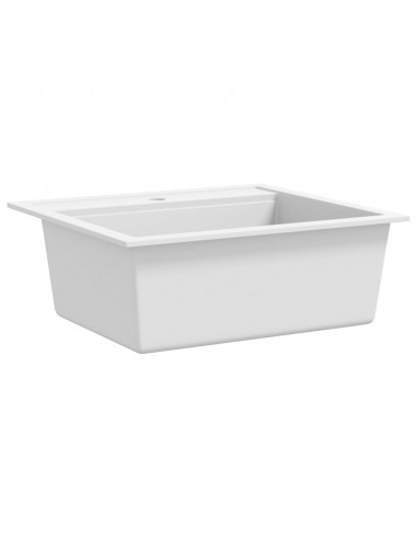 Lavello da Cucina in Granito Vasca Singola Bianco