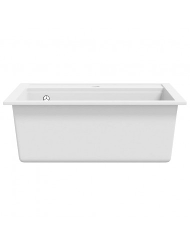 Lavello da Cucina in Granito Vasca Singola Bianco