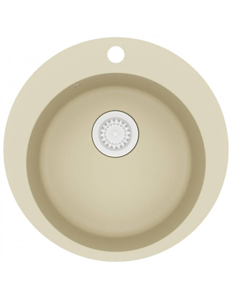 Lavello da Cucina in Granito Vasca Singola Tonda Beige