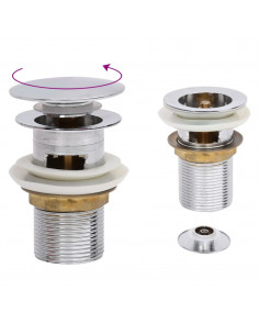 Scarico a Pressione Funzione Troppopieno Cromo 6,4x6,4x9,1cm 2