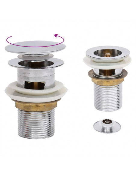 Scarico a Pressione Funzione Troppopieno Cromo 6,4x6,4x9,1cm