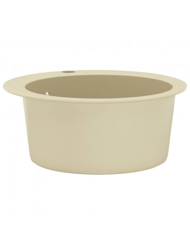 Lavello da Cucina in Granito Vasca Singola Tonda Beige