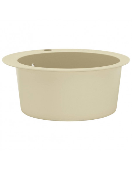 Lavello da Cucina in Granito Vasca Singola Tonda Beige