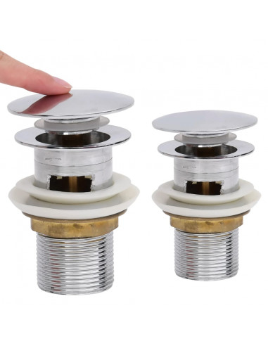 Scarico a Pressione Funzione Troppopieno Cromo 6,4x6,4x9,1cm