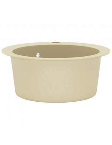 Lavello da Cucina in Granito Vasca Singola Tonda Beige