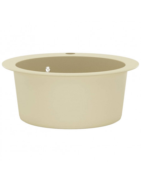 Lavello da Cucina in Granito Vasca Singola Tonda Beige