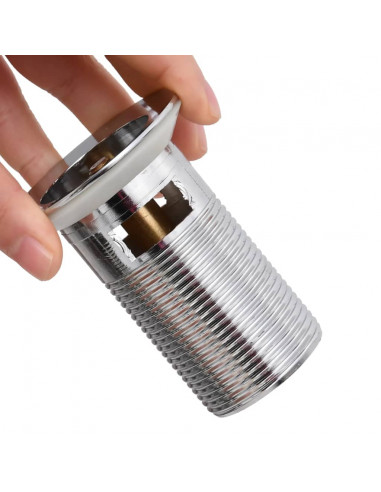 Scarico a Pressione Funzione Troppopieno Cromo 6,4x6,4x9,1cm