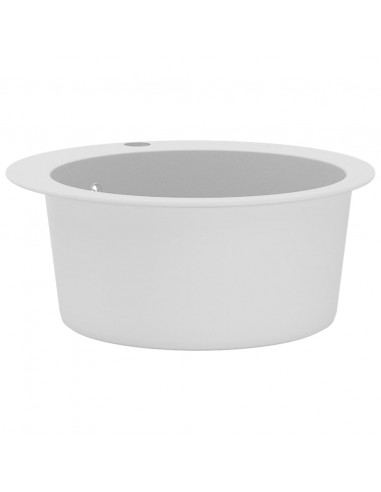 Lavello da Cucina in Granito Vasca Singola Tonda Bianco