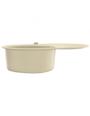 Lavello da Cucina in Granito Vasca Singola Ovale Beige