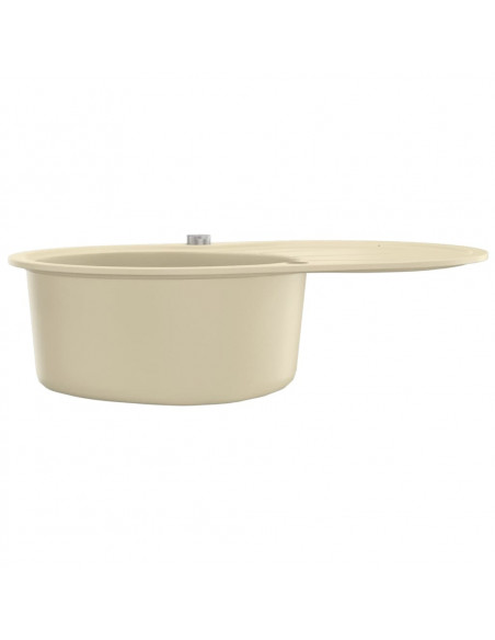 Lavello da Cucina in Granito Vasca Singola Ovale Beige