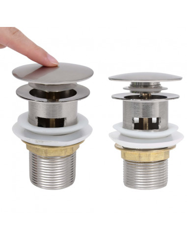 Scarico a Pressione Funzione Troppopieno Argento 6,4x6,4x9,1 cm