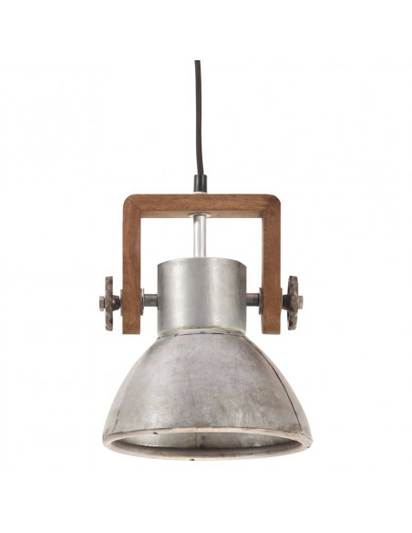 Lampada a Sospensione Industriale 25 W Argento Rotonda 19cm E27