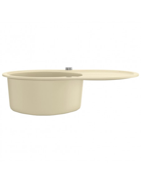 Lavello da Cucina in Granito Vasca Singola Ovale Beige