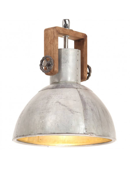 Lampada a Sospensione Industriale 25 W Argento Rotonda 30cm E27