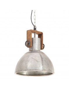 Lampada a Sospensione Industriale 25 W Argento Rotonda 30cm E27 2