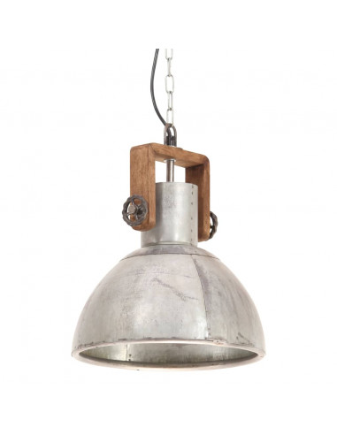 Lampada a Sospensione Industriale 25 W Argento Rotonda 30cm E27