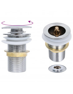 Scarico a Pressione Senza Troppopieno Cromo 6,4x6,4x9,1cm 2