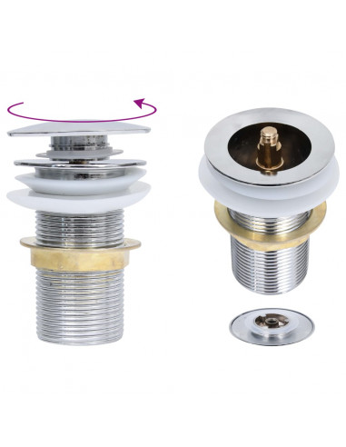 Scarico a Pressione Senza Troppopieno Cromo 6,4x6,4x9,1cm