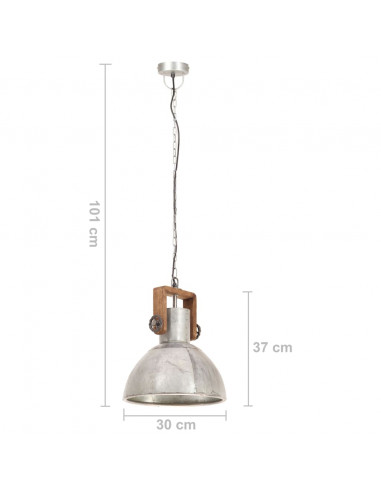 Lampada a Sospensione Industriale 25 W Argento Rotonda 30cm E27