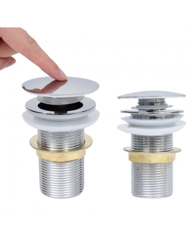 Scarico a Pressione Senza Troppopieno Cromo 6,4x6,4x9,1cm