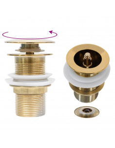 Scarico a Pressione senza Troppopieno Oro 6,4x6,4x9,1 cm 2