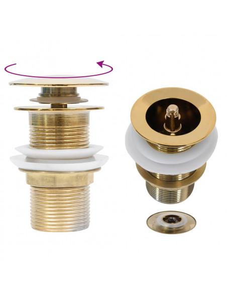 Scarico a Pressione senza Troppopieno Oro 6,4x6,4x9,1 cm