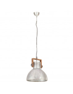 Lampada a Sospensione Industriale 25 W Argento Rotonda 40cm E27 2