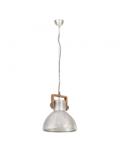 Lampada a Sospensione Industriale 25 W Argento Rotonda 40cm E27