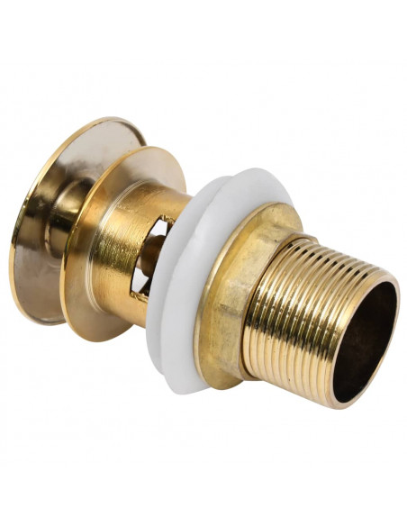 Scarico a Pressione senza Troppopieno Oro 6,4x6,4x9,1 cm