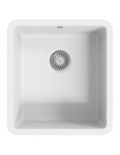 Lavello da Cucina in Granito Vasca Singola Bianco 2