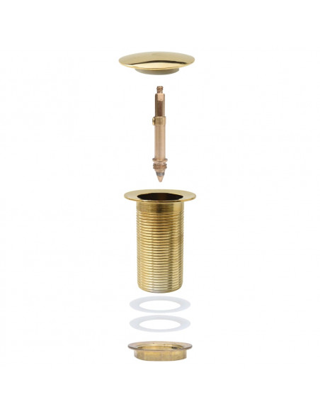 Scarico a Pressione senza Troppopieno Oro 6,4x6,4x9,1 cm