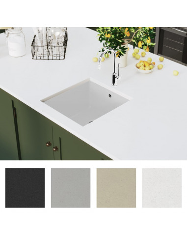 Lavello da Cucina in Granito Vasca Singola Bianco