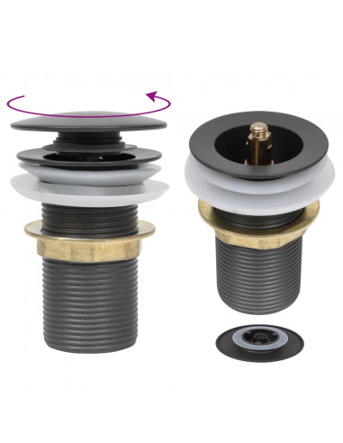 Scarico a Pressione Senza Troppopieno Grigio 6,4x6,4x9,1 cm