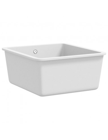 Lavello da Cucina in Granito Vasca Singola Bianco