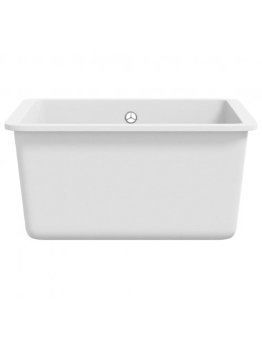 Lavello da Cucina in Granito Vasca Singola Bianco