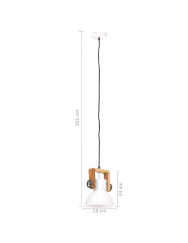 Lampada a Sospensione Industriale 25 W Bianca Rotonda 19 cm E27