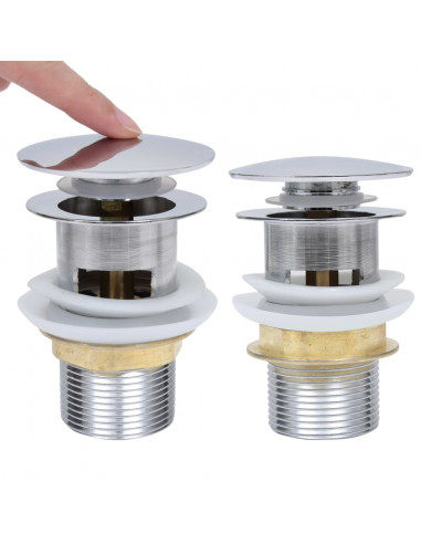 Scarico a Pressione Senza Troppopieno Argento 6,4x6,4x9,1 cm