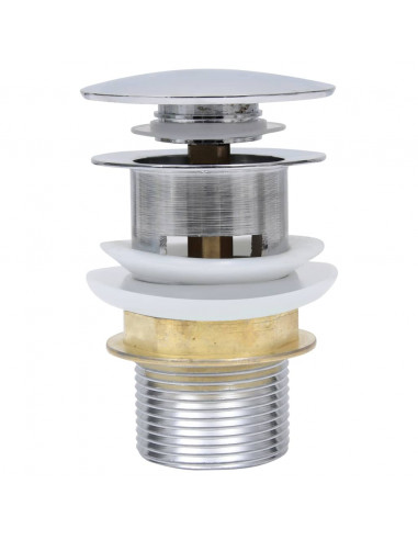 Scarico a Pressione Senza Troppopieno Argento 6,4x6,4x9,1 cm