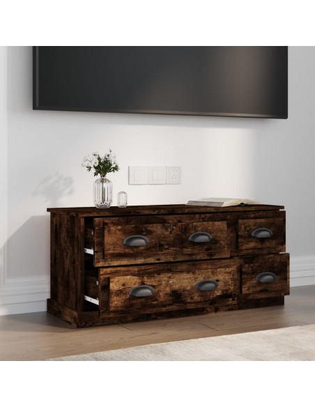 Mobile TV Rovere Fumo 100x35,5x45 cm in Legno Multistrato