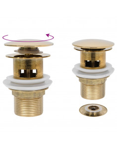 Scarico a Pressione con Troppopieno Oro 6,4x6,4x9,1 cm 2