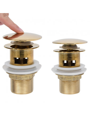 Scarico a Pressione con Troppopieno Oro 6,4x6,4x9,1 cm