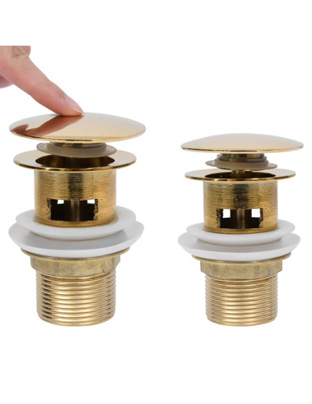 Scarico a Pressione con Troppopieno Oro 6,4x6,4x9,1 cm