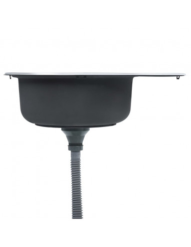 Lavello da Cucina con Filtro e Sifone Ovale in Acciaio Inox