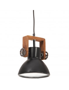 Lampada a Sospensione Industriale 25 W Nera Rotonda 19 cm E27 2