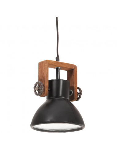 Lampada a Sospensione Industriale 25 W Nera Rotonda 19 cm E27